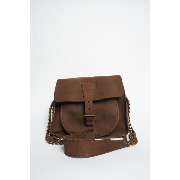 Prada Brown Suede Chain Crossbody Bag - Picture 1 of 10